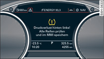 Display: spia e avvertenza per il conducente